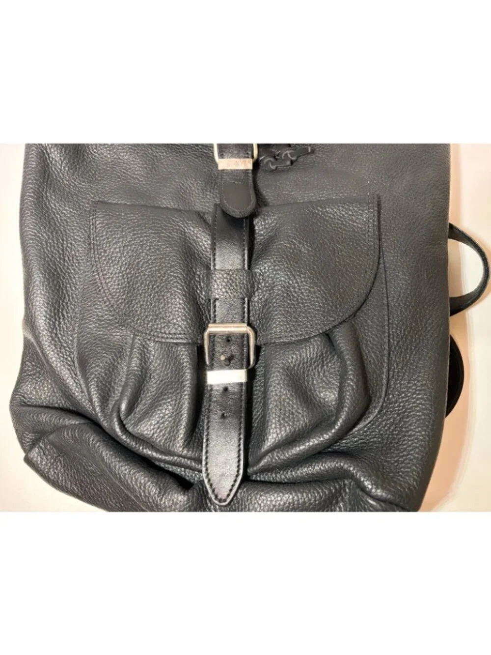 Rolling Stones Roots Leather Backpack Black Pebbled Rock Band Travel Bag